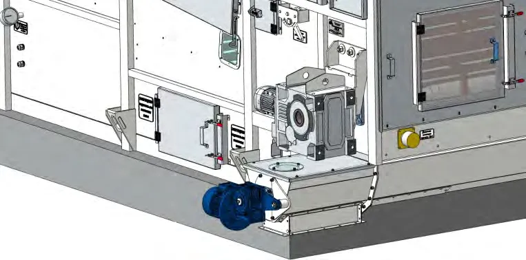 Удлинённый шнек выгрузки сухого продукта