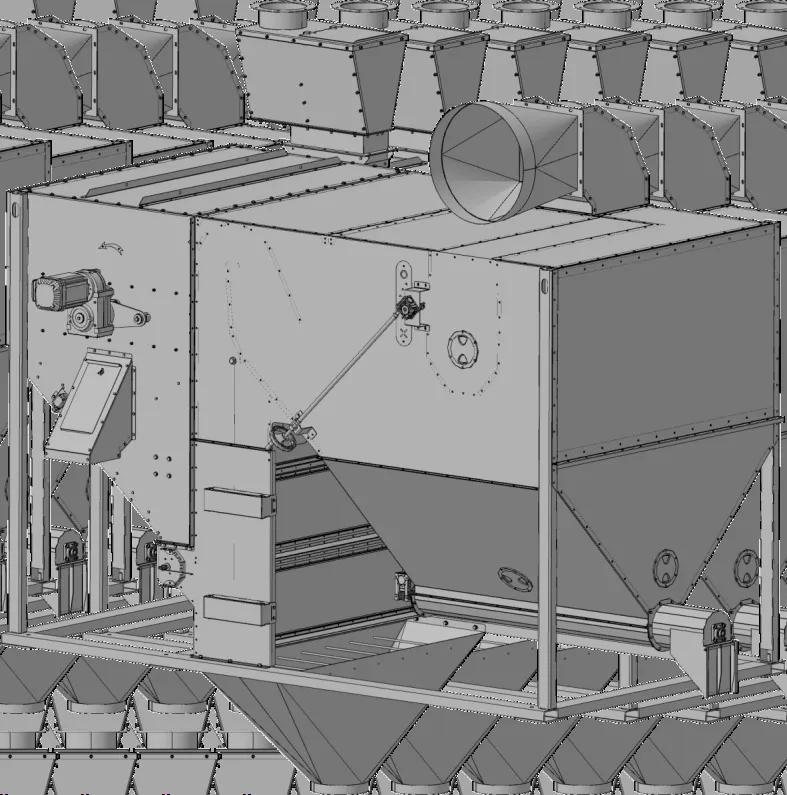 Внутренности МОЗ-1 — ситовой барабан